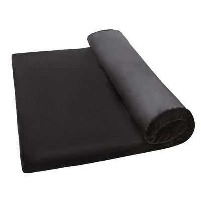 MAXYOYO Faux Fur Removable Futon Mattress, Fluffy Futon Mattress for lounging, napping, or sleeping (Black)