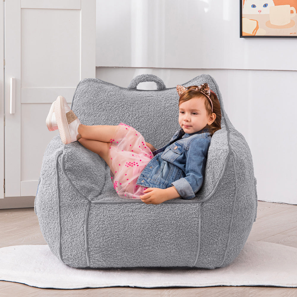 MAXYOYO Kids Sherpa Bean Bag Couch Grey Maxyoyo