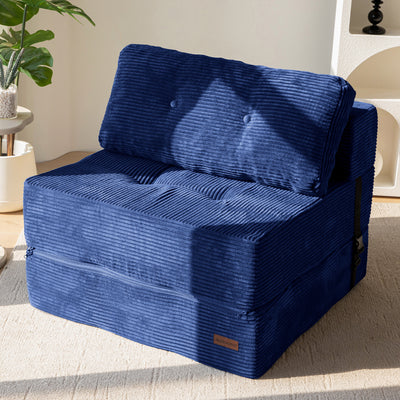 MAXYOYO Folding Sofa Bed, Convertible Sofa Bed with High-Density Support Foam for Living Room Bedroom, Navy