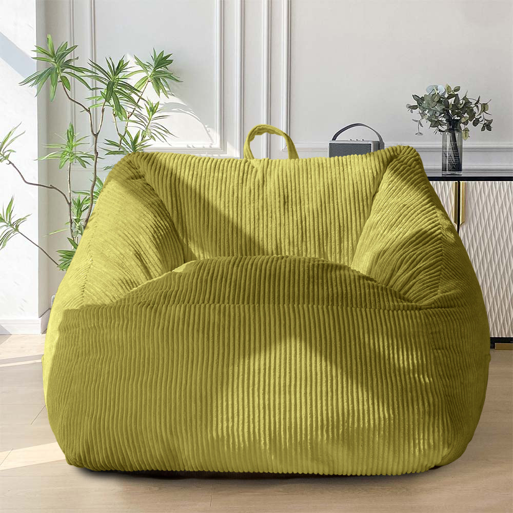 MAXYOYO Bean Bag Chair, Floor Sofa with Handle, Teens Living Room Accent Sofa Chair with Pocket for Gaming Reading Relaxing (Green)