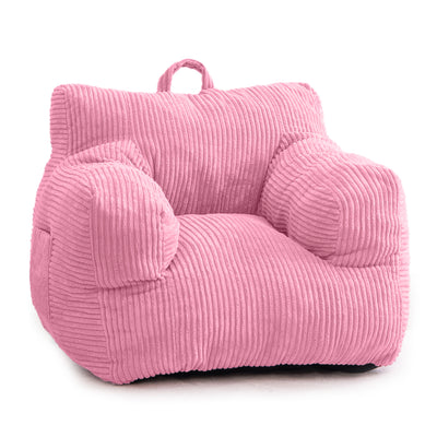 MAXYOYO Kids Bean Bag Chair, Corduroy Bean Bag Couch with Armrests for Children's Room (Pink)