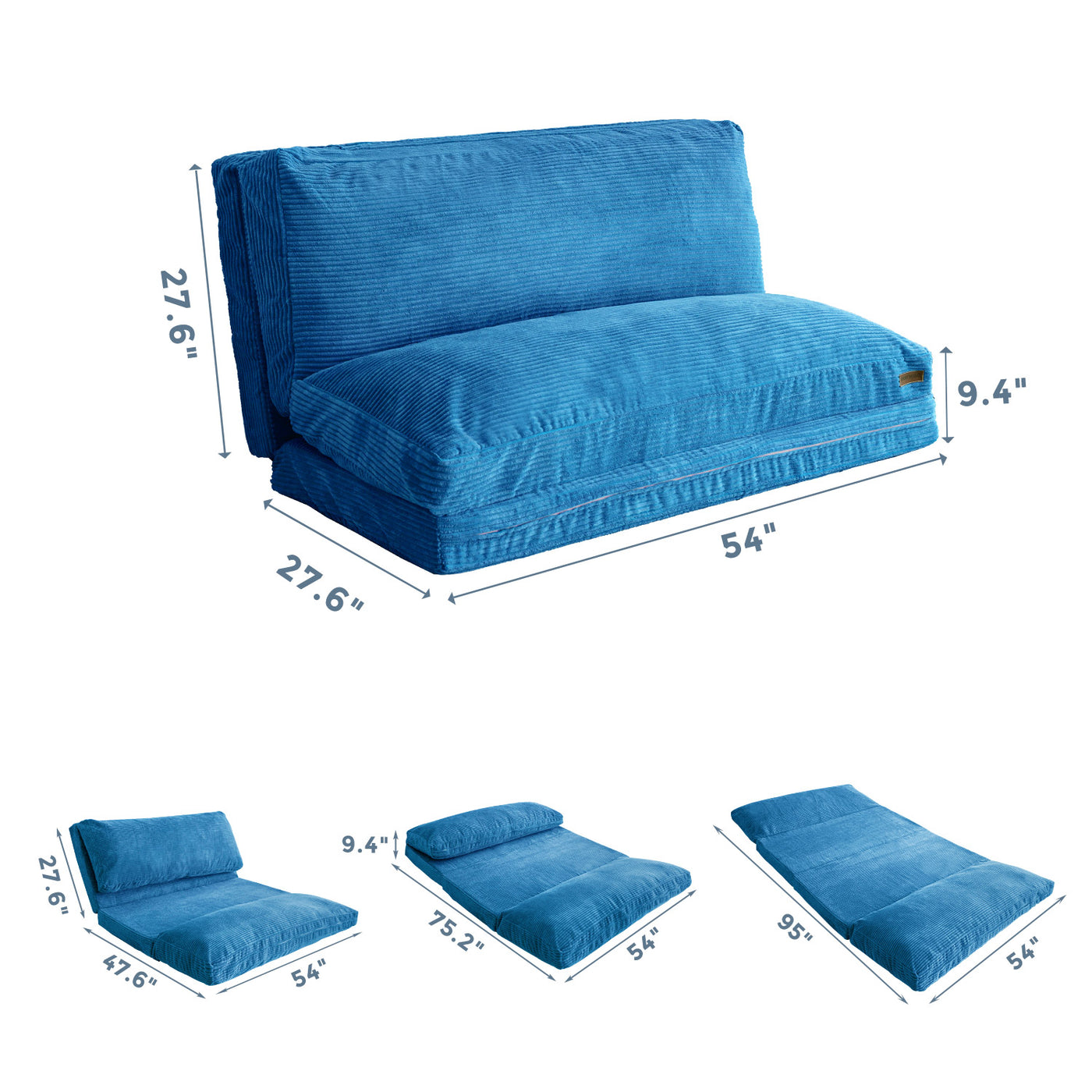 bean bag folding sofa#color_blue