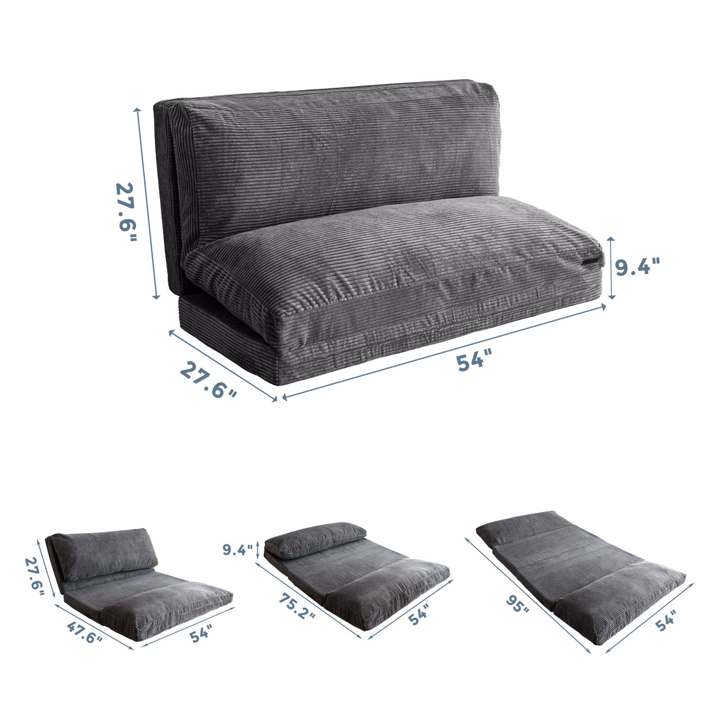 bean bag folding sofa#color_dark-grey