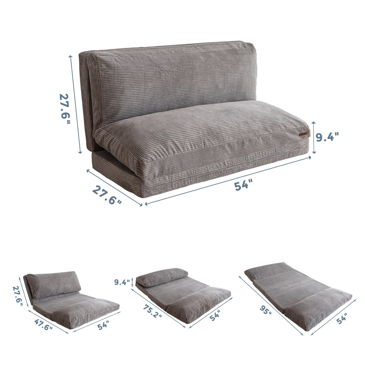 bean bag folding sofa#color_grey