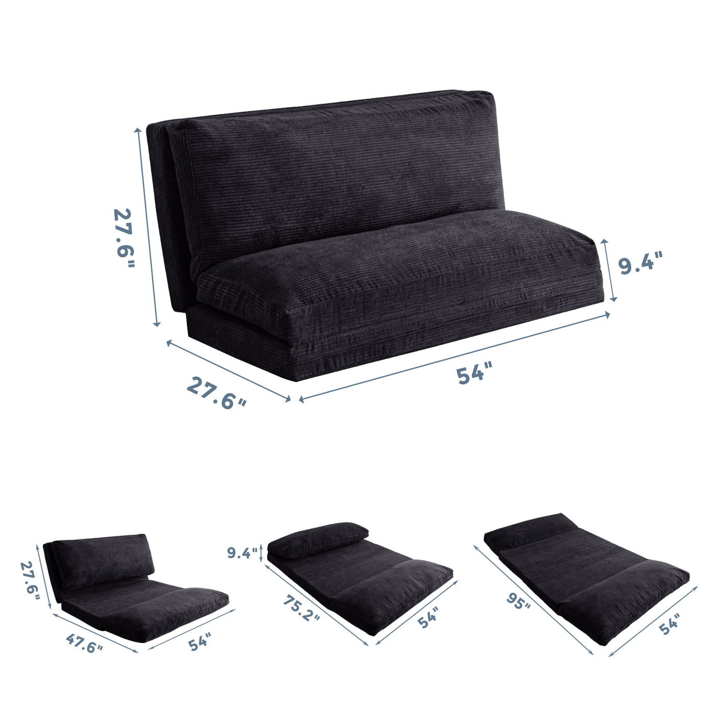 bean bag folding sofa#color_black