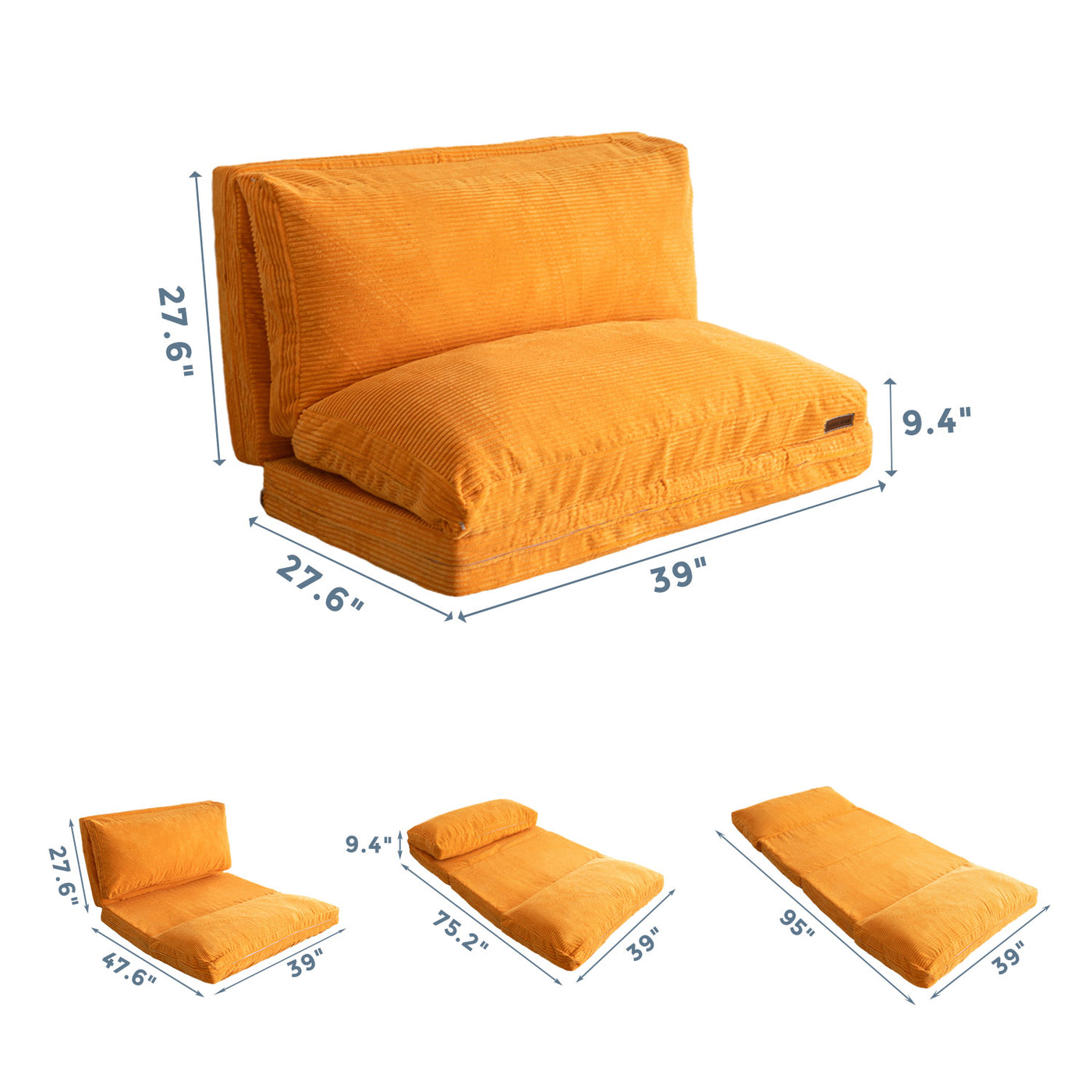 bean bag folding sofa#color_orange