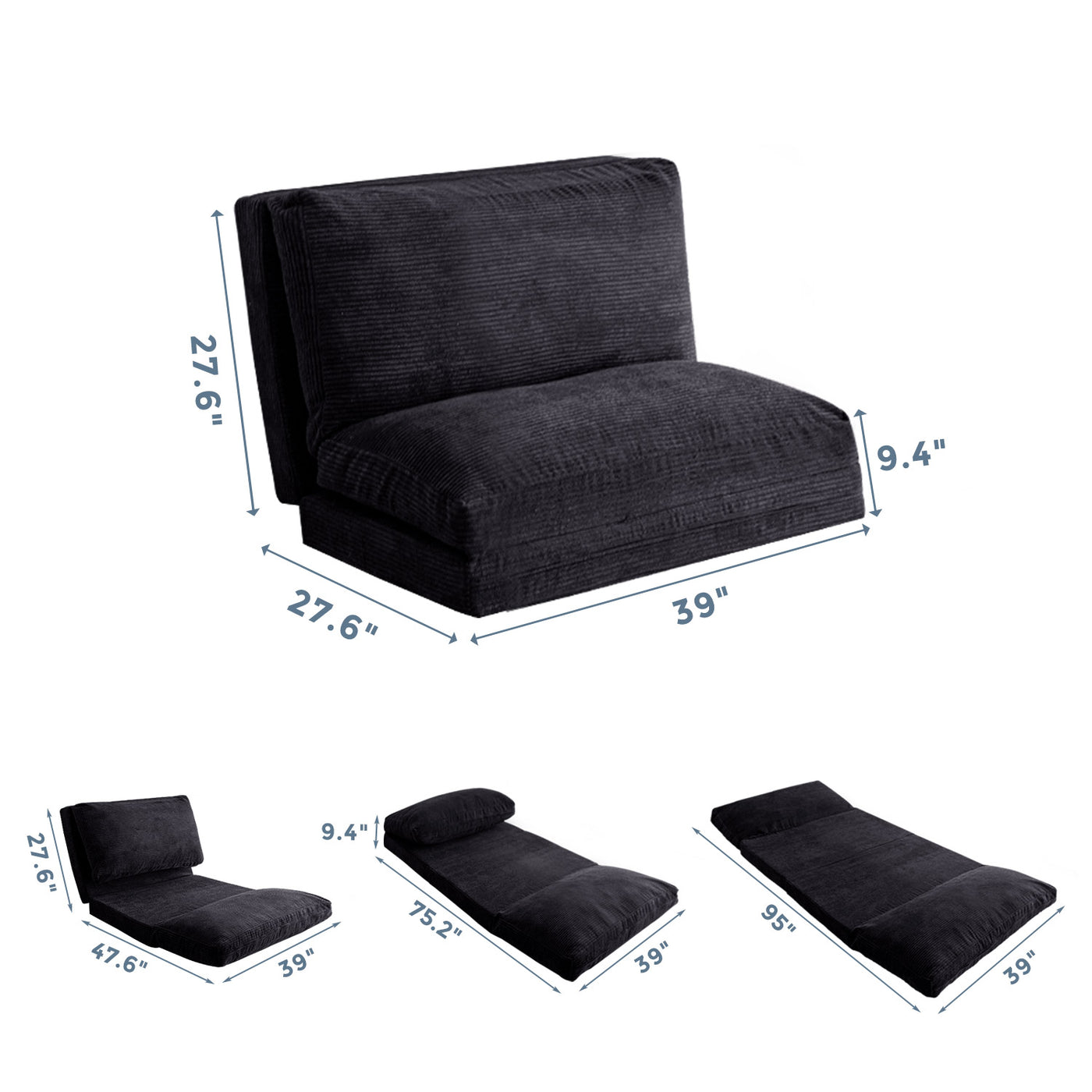 bean bag folding sofa#color_black