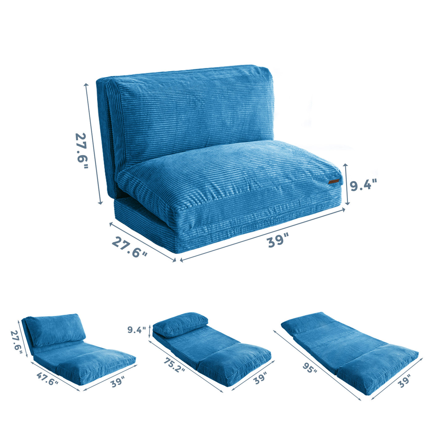 bean bag folding sofa#color_blue