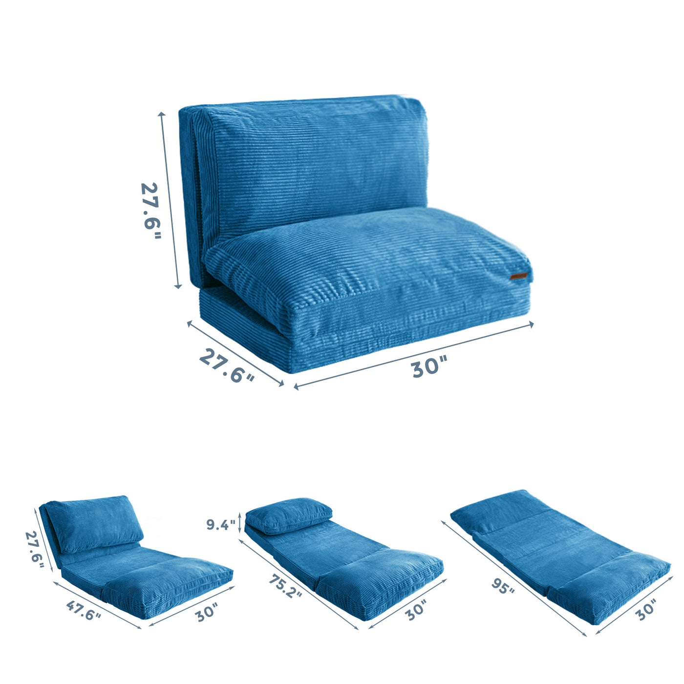 bean bag folding sofa#color_blue