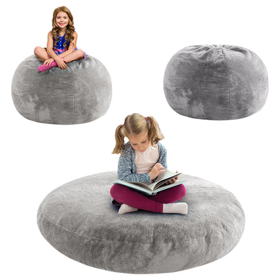 MAXYOYO 2-in-1 Kids Bean Bag with Floor Pillow Inside (Grey)