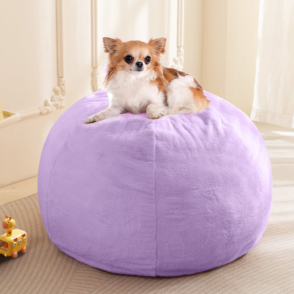 MAXYOYO 2-in-1 Kids Bean Bag Chair, Convertible Kids Bean Bag Bed, Floor Pillow (Purple)