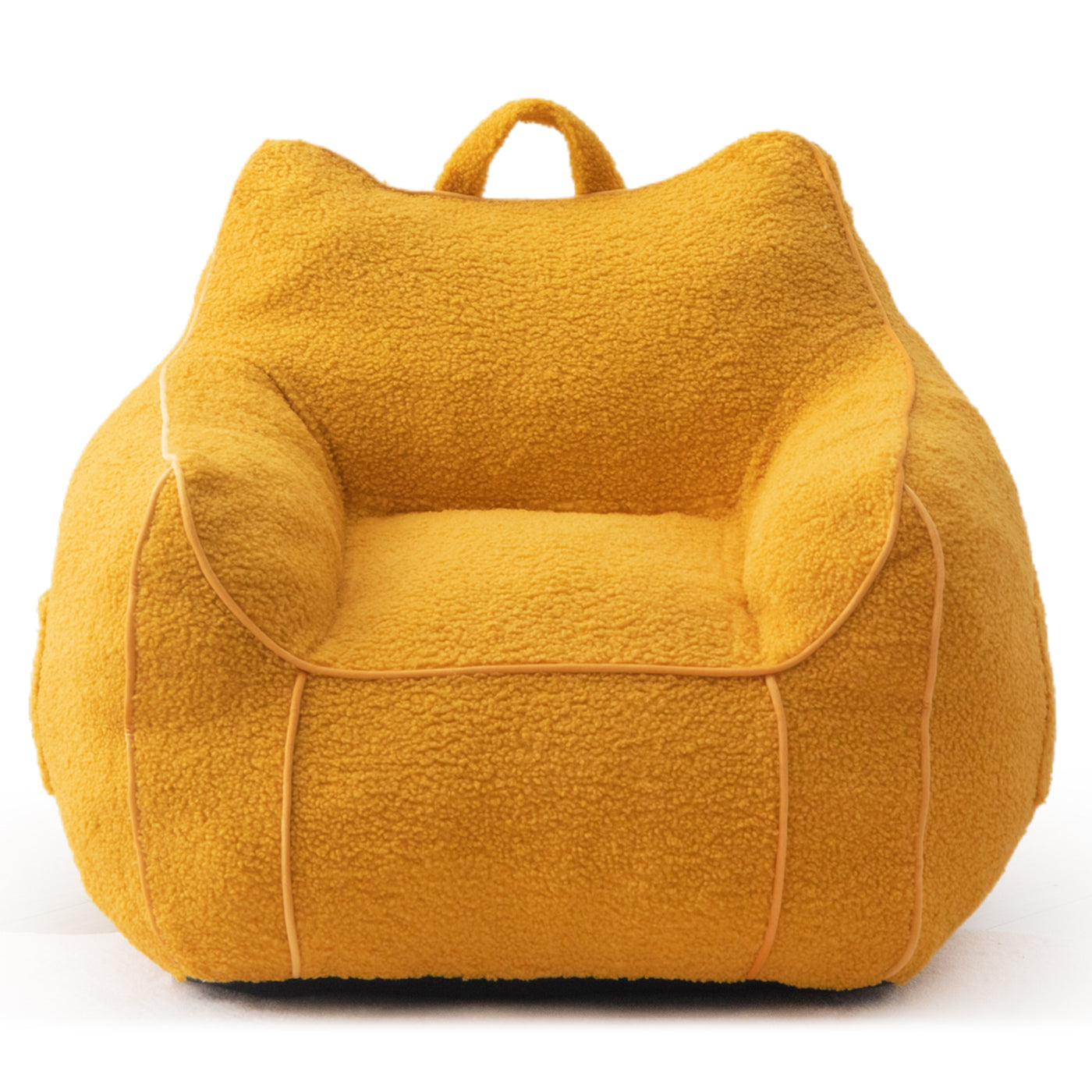 MAXYOYO Kids Bean Bag Chair, Sherpa Bean Bag Couch with Decorative Edges for children's room (Lemon Yellow)
