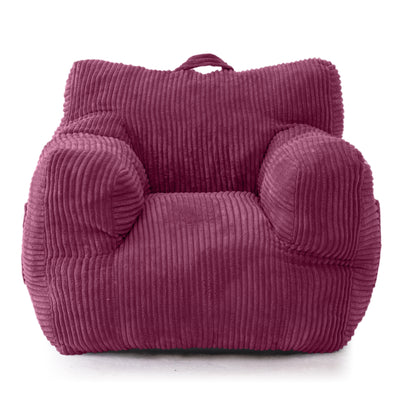 MAXYOYO Kids Bean Bag Chair, Corduroy Bean Bag Couch with Armrests for Children's Room (Rose Pink)