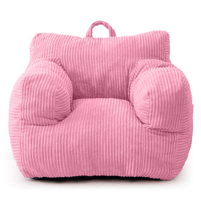 MAXYOYO Kids Bean Bag Chair, Corduroy Bean Bag Couch with Armrests for Children's Room (Pink)