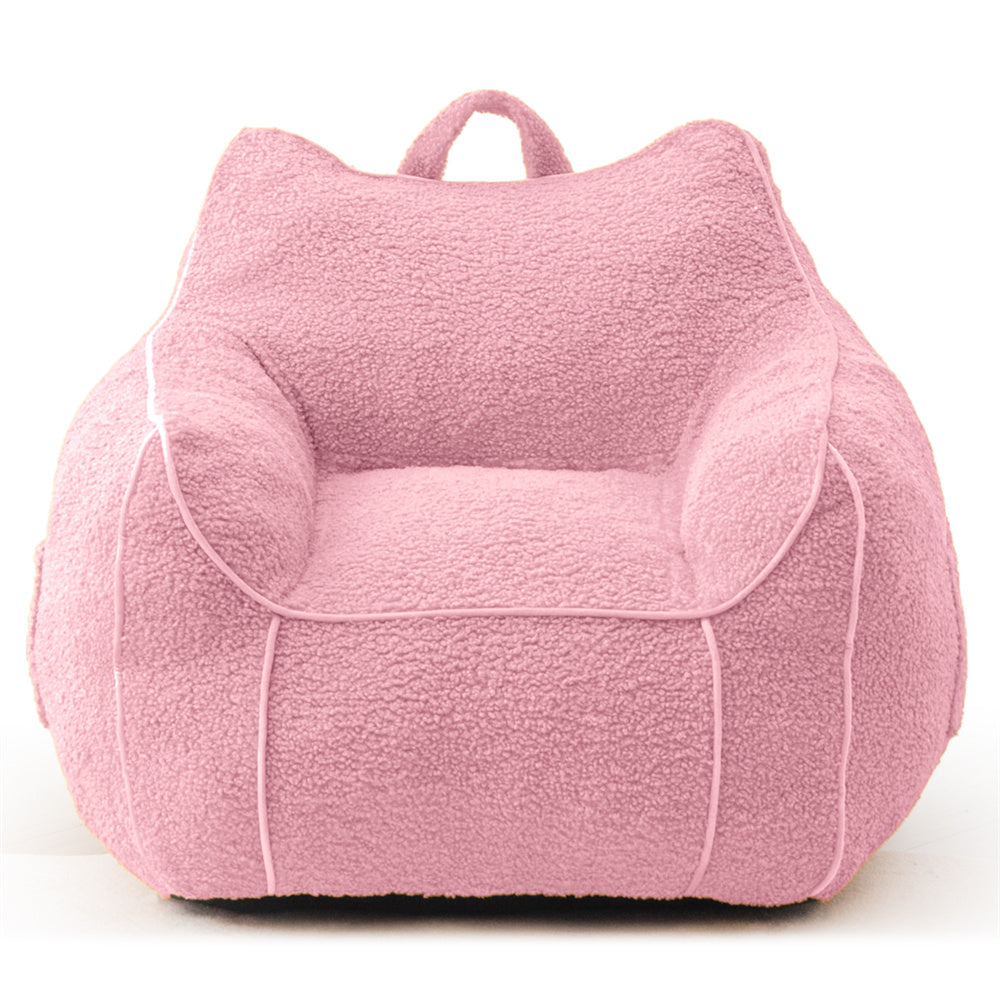 MAXYOYO Kids Bean Bag Chair, Sherpa Bean Bag Couch with Decorative Edges for children's room (Light Pink)