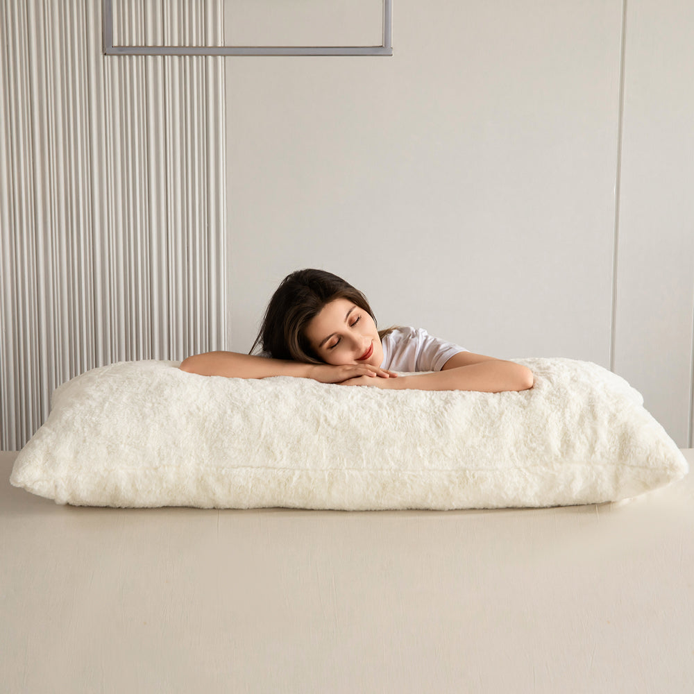 MAXYOYO Firm Fluffy Body Pillow Long Pillow White Maxyoyo