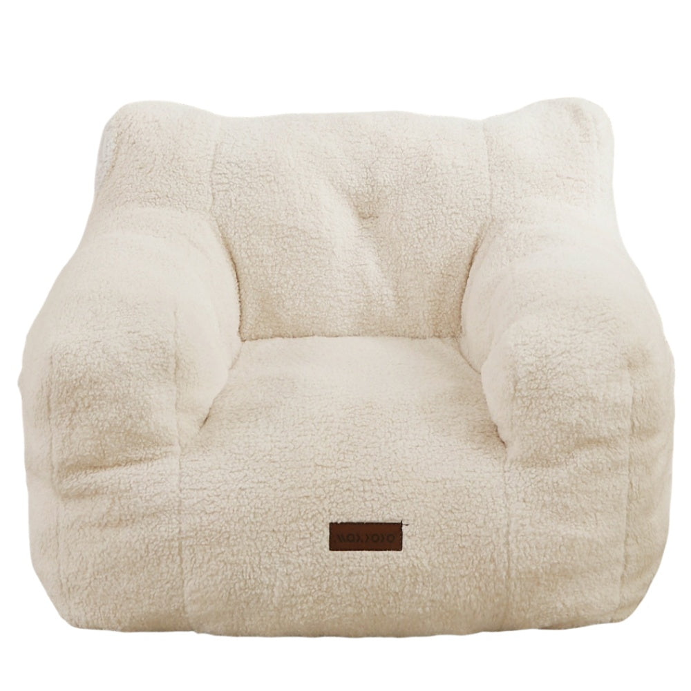 MAXYOYO Kids Sherpa Bean Bag Chair, Teddy Lazy Sofa for Girls and Boys,  Beige