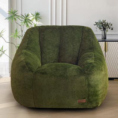 MAXYOYO Bean Bag Chair, Faux Fur Oversized Bean Bag Couch with High Backrest for Living Room, Bedroom, Apartment (Green)