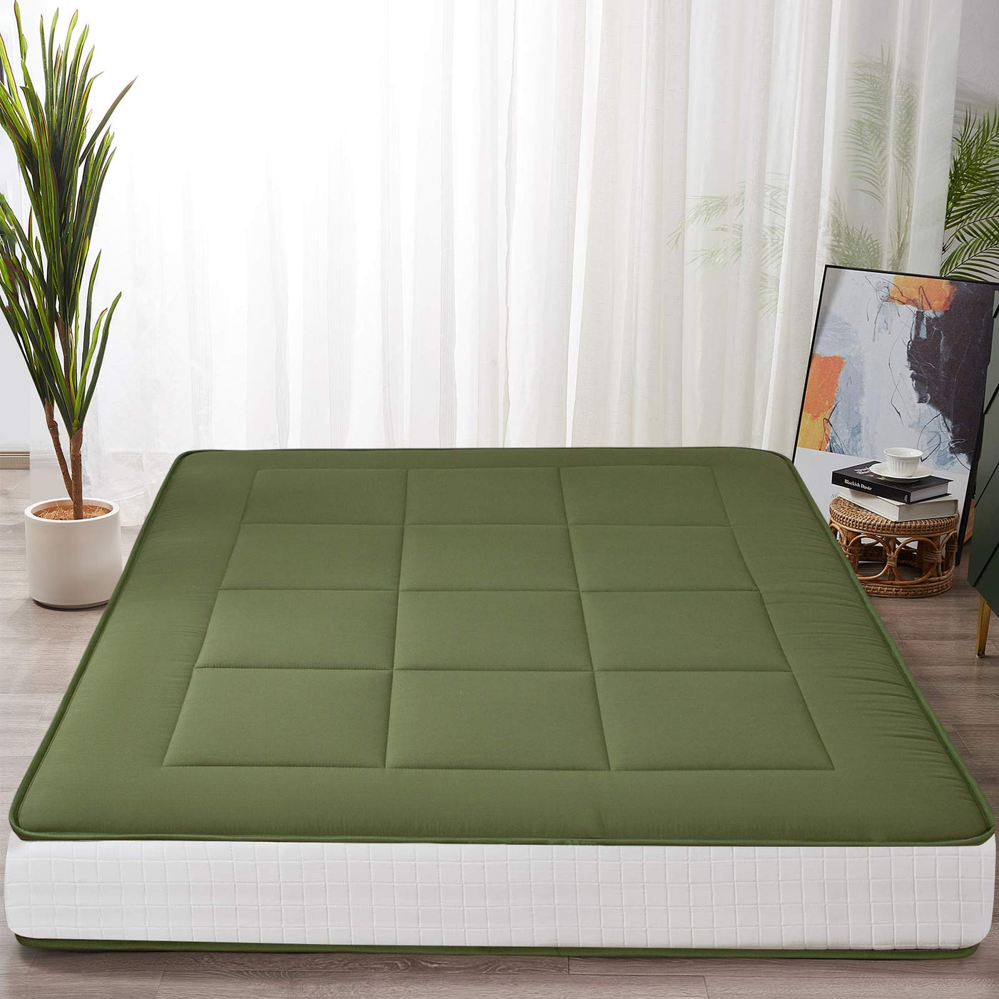 futon mattress#color_8inch-square-green