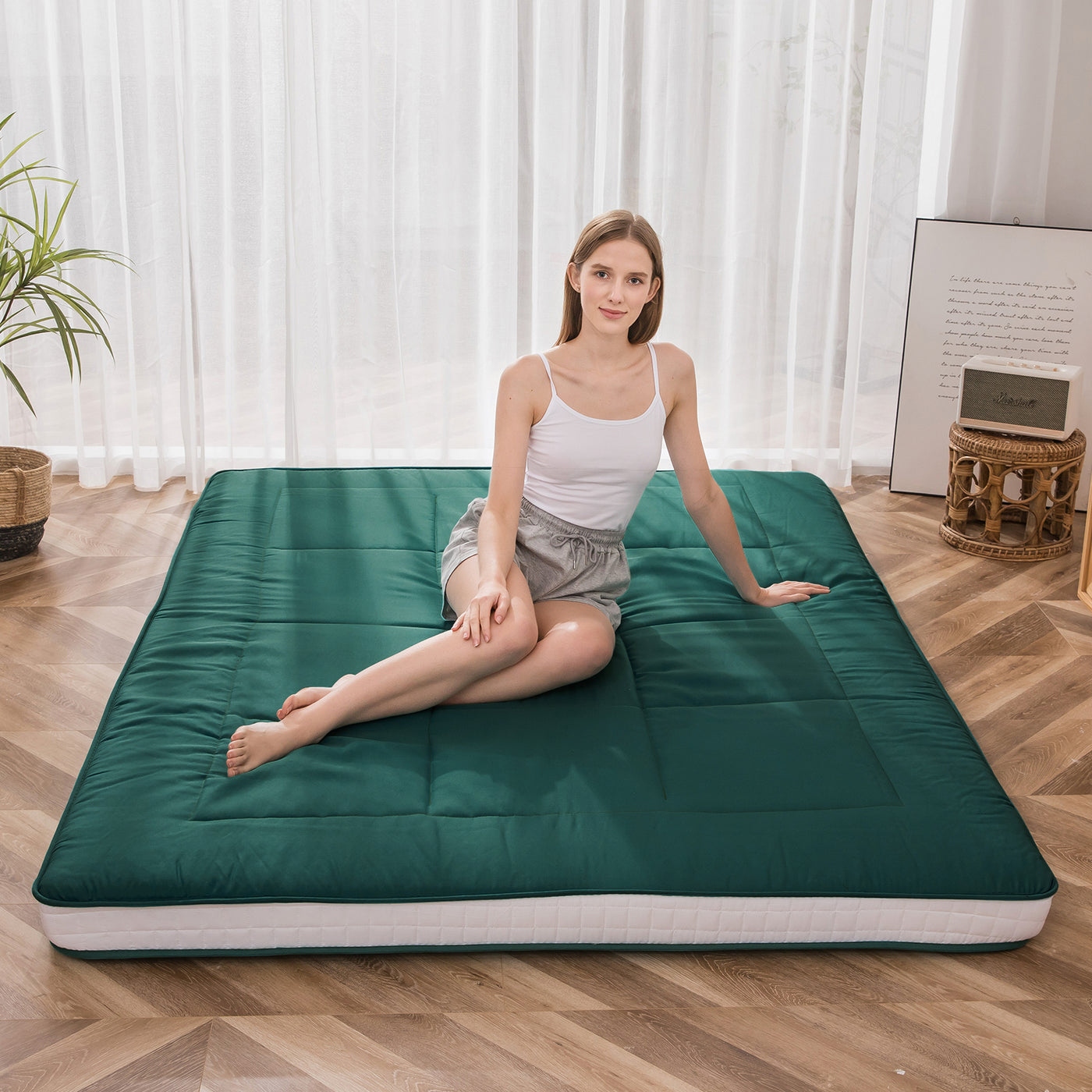 futon mattress#color_4inch-light-green