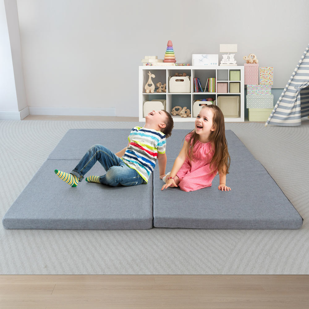 MAXYOYO Kids Play Mat, Thick & Multipurpose Floor Mat for Kids Playroom, Grey