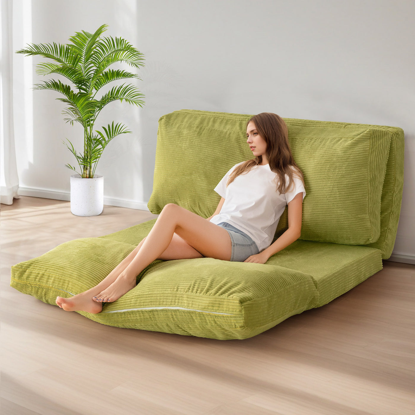 bean bag folding sofa#color_green