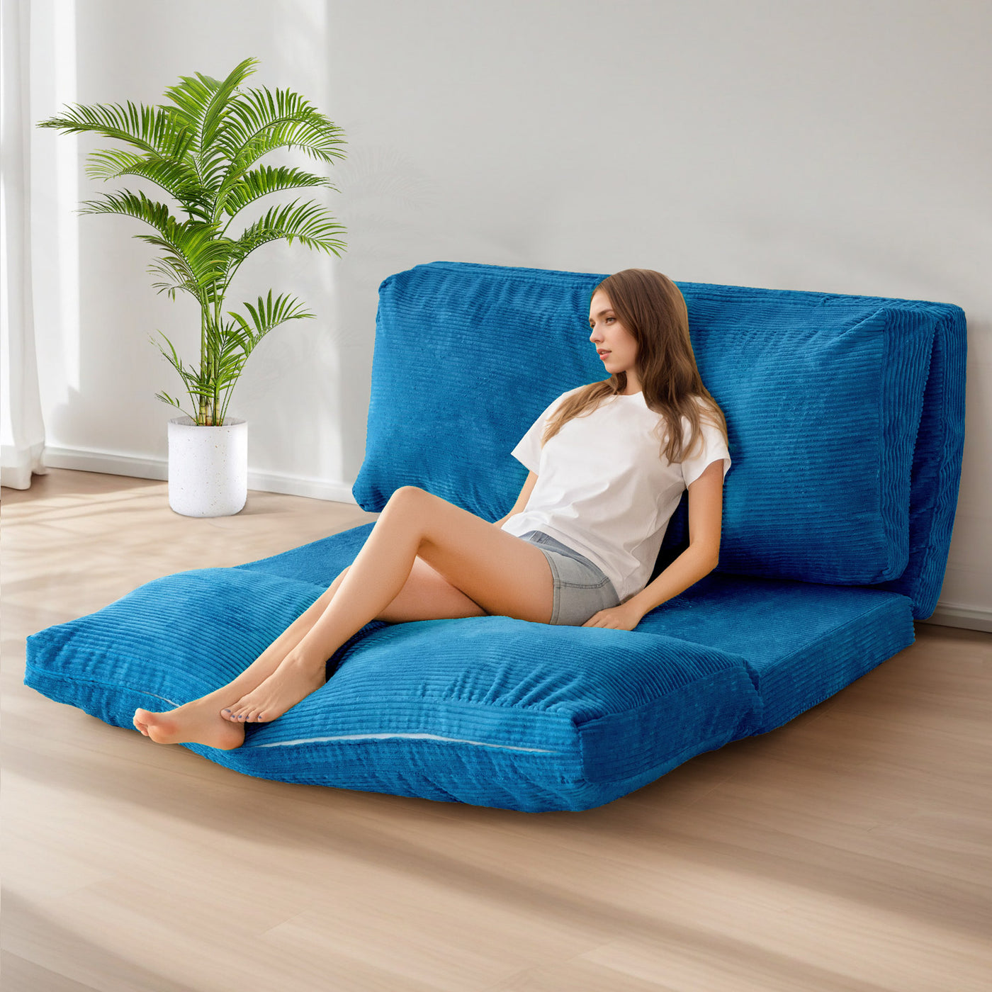 bean bag folding sofa#color_blue