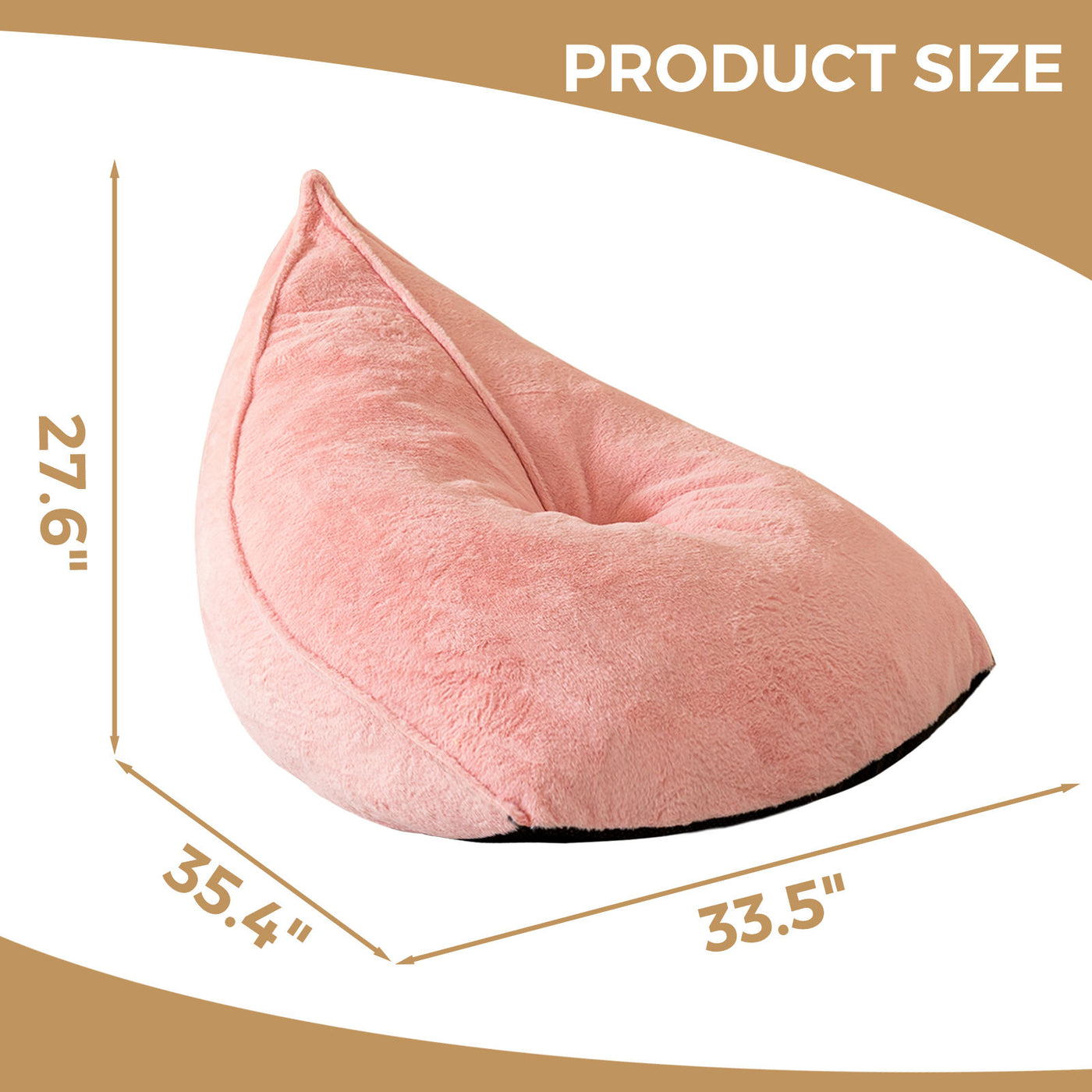 MAXYOYO Bean Bag Chairs for Adults, Giant Faux Fur Lazy Couch with Filler, Dark Pink