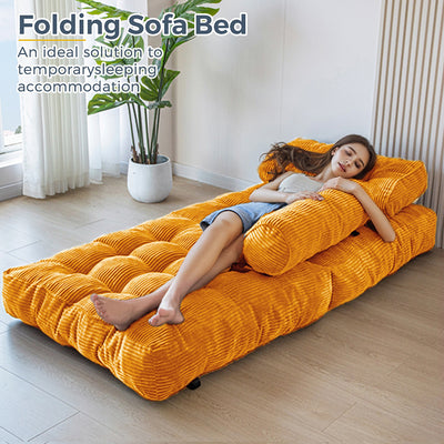 corduroy bean bag folding sofa#color_orange