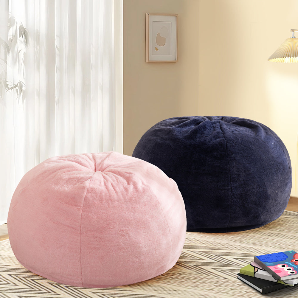 MAXYOYO 2-in-1 Kids Bean Bag Chair, Convertible Kids Bean Bag into Floor Bed (Pink)