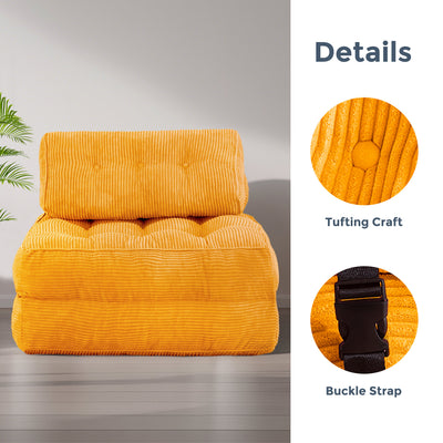 corduroy bean bag folding sofa#color_orange