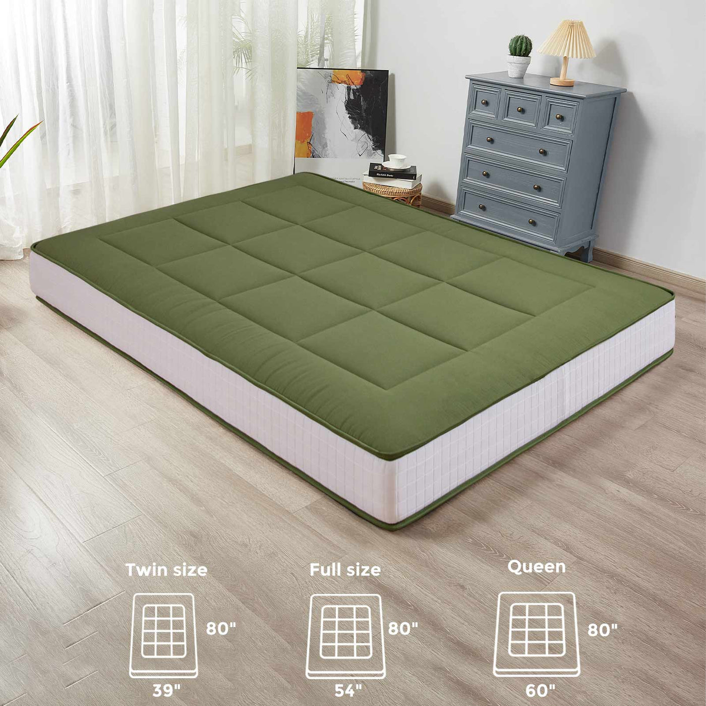 futon mattress#color_8inch-square-green