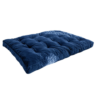 MAXYOYO 6" Thick Futons Sofa Couch Bed, Velvet Futon Mattress for Adults (Mattress Only), Navy