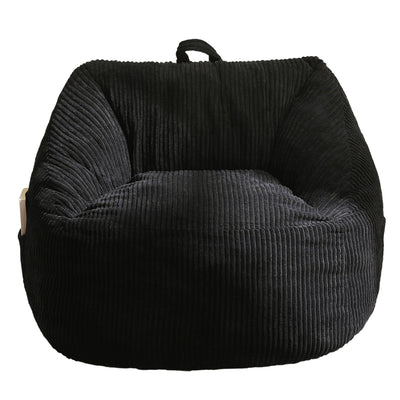 MAXYOYO Kids Bean Bag Chair, Corduroy Bean Bag Couch with Handle and Pocket for Gaming Reading Relaxing, Black