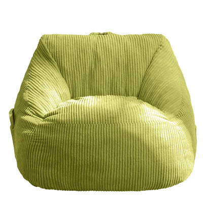 MAXYOYO Kids Bean Bag Chair, Corduroy Bean Bag Couch with Handle and Pocket for Gaming Reading Relaxing, Green