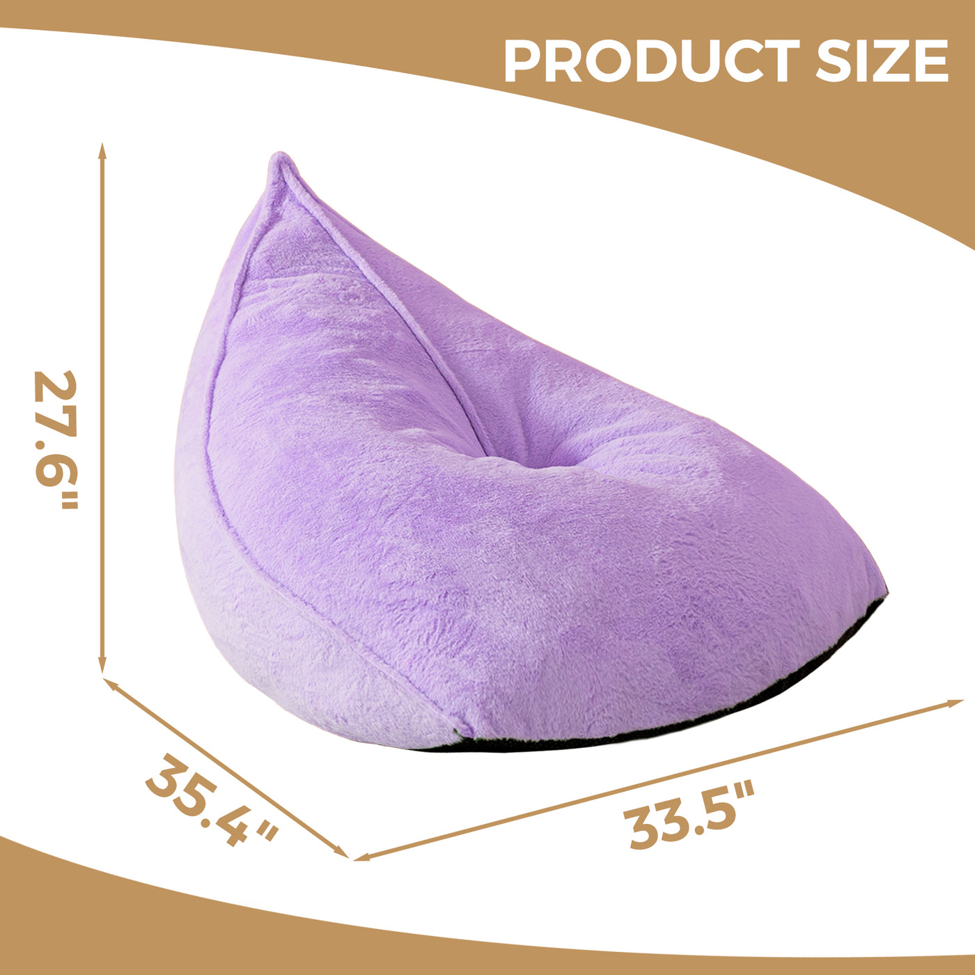 MAXYOYO Bean Bag Chairs for Adults, Giant Faux Fur Lazy Couch with Filler, Purple
