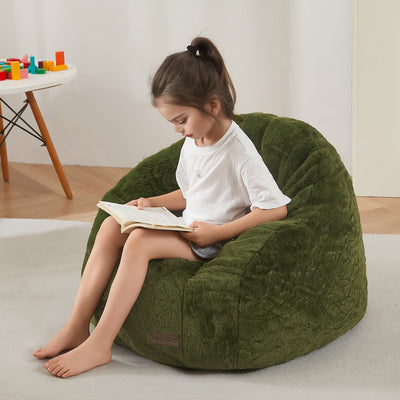 MAXYOYO Bean Bag Chair for Kids, Shell Shaped Bean Bag Couch for Boys and Girls, Green