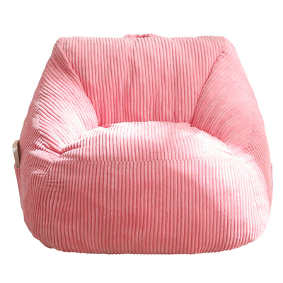 MAXYOYO Kids Bean Bag Chair, Corduroy Bean Bag Couch with Handle and Pocket for Gaming Reading Relaxing, Pink