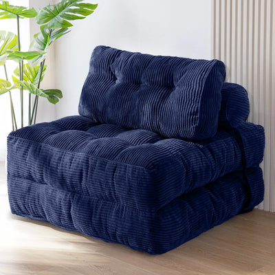 corduroy bean bag folding sofa#color_navy