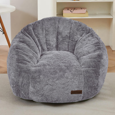 MAXYOYO Bean Bag Chair for Kids, Shell Shaped Bean Bag Couch for Boys and Girls, Dark Grey