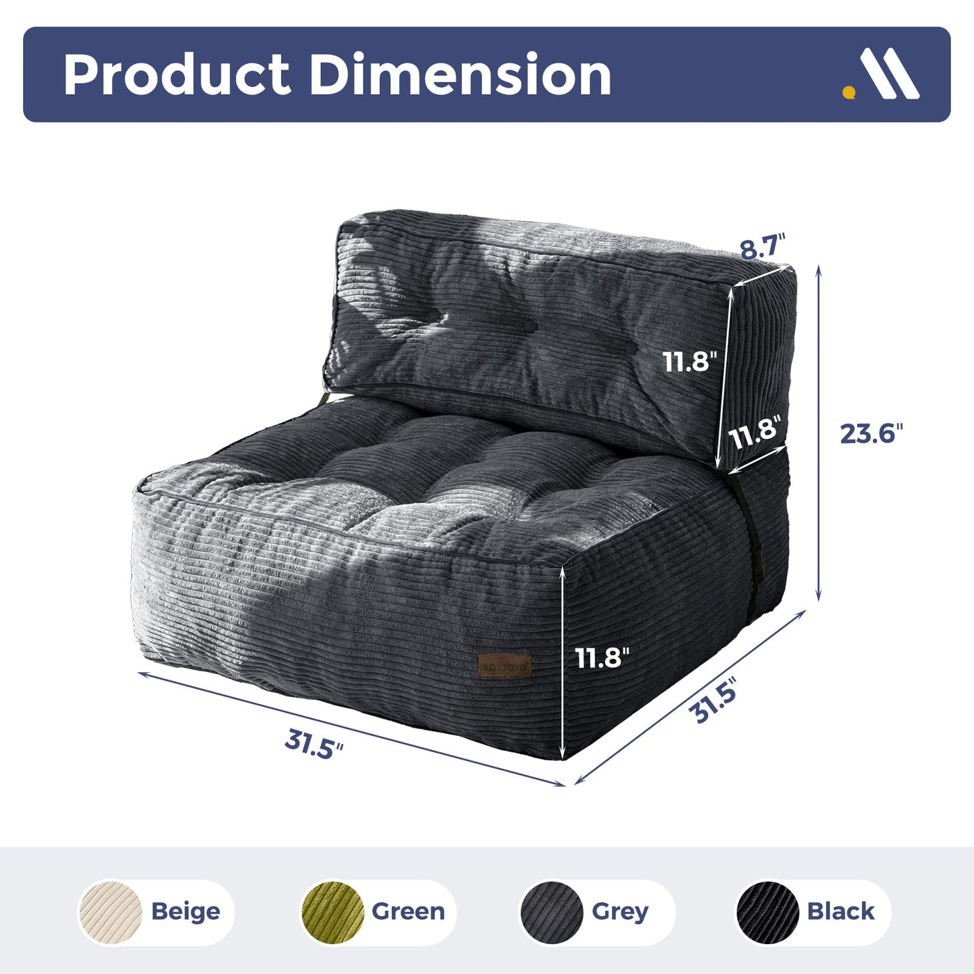 bean bag chair#color_dark-grey