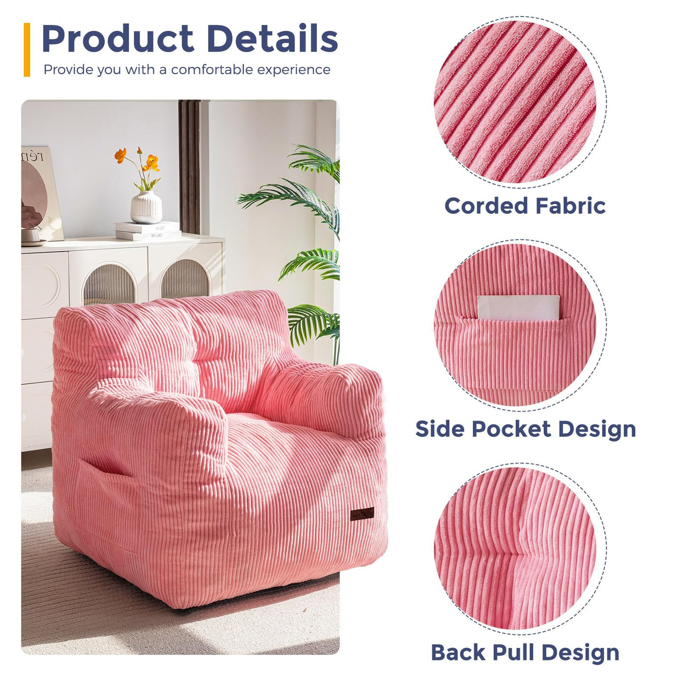 bean bag chair#color_pink