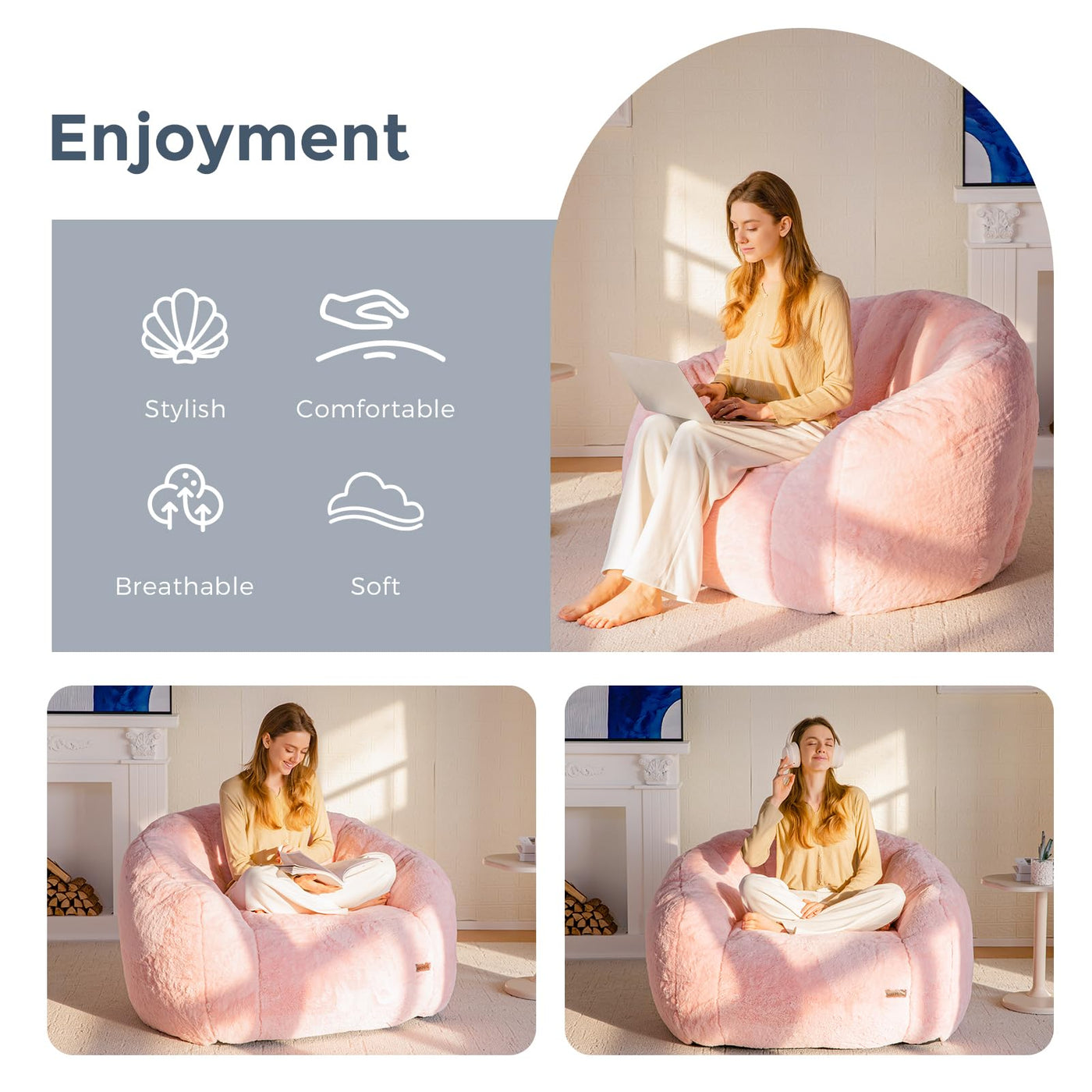 Bean bag chair#color_pink-adult