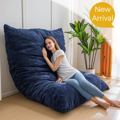 MAXYOYO 3 in 1 Bean Bag Chair, Giant Pillow Lounger for Livingroom Bedroom, Navy