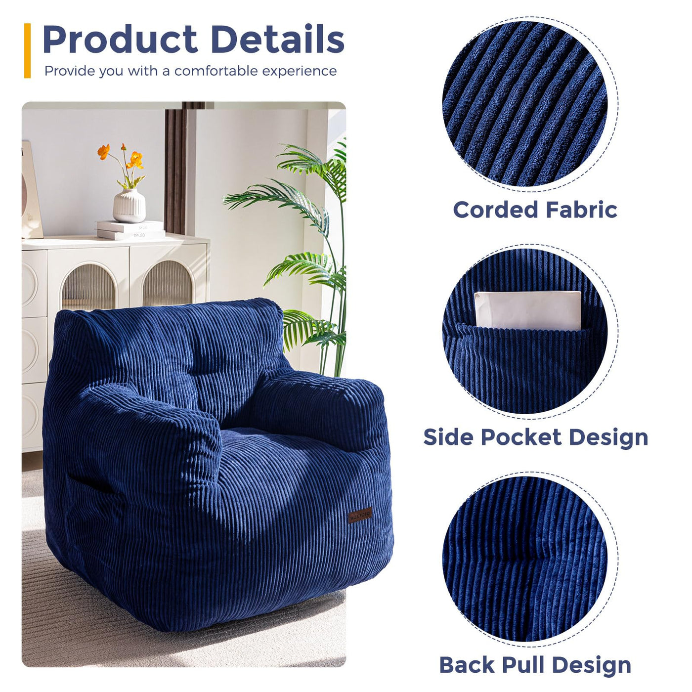 bean bag chair#color_navy