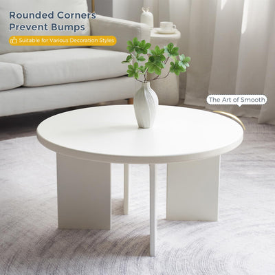 MAXYOYO Round Coffee Table, 30" Coffee Table for Living Room, Modern Coffee Table, Accent Table for Bedroom