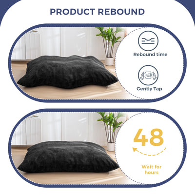 MAXYOYO 3 in 1 Bean Bag Chair, Giant Pillow Lounger for Livingroom Bedroom, Black