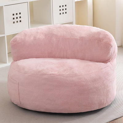 MAXYOYO Giant Bean Bag Chairs for Adults,  Large Big Lazy Sofa Accent Chair with Pocket, Pink