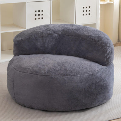 MAXYOYO Giant Bean Bag Chairs for Adults,  Large Big Lazy Sofa Accent Chair with Pocket, Dark Grey